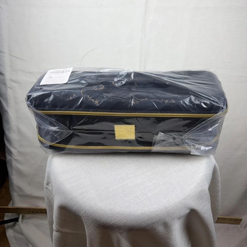 LUX Black Hard Shell Travel Case Organizer Bag Hairdryer Hot‎ Tools Storage